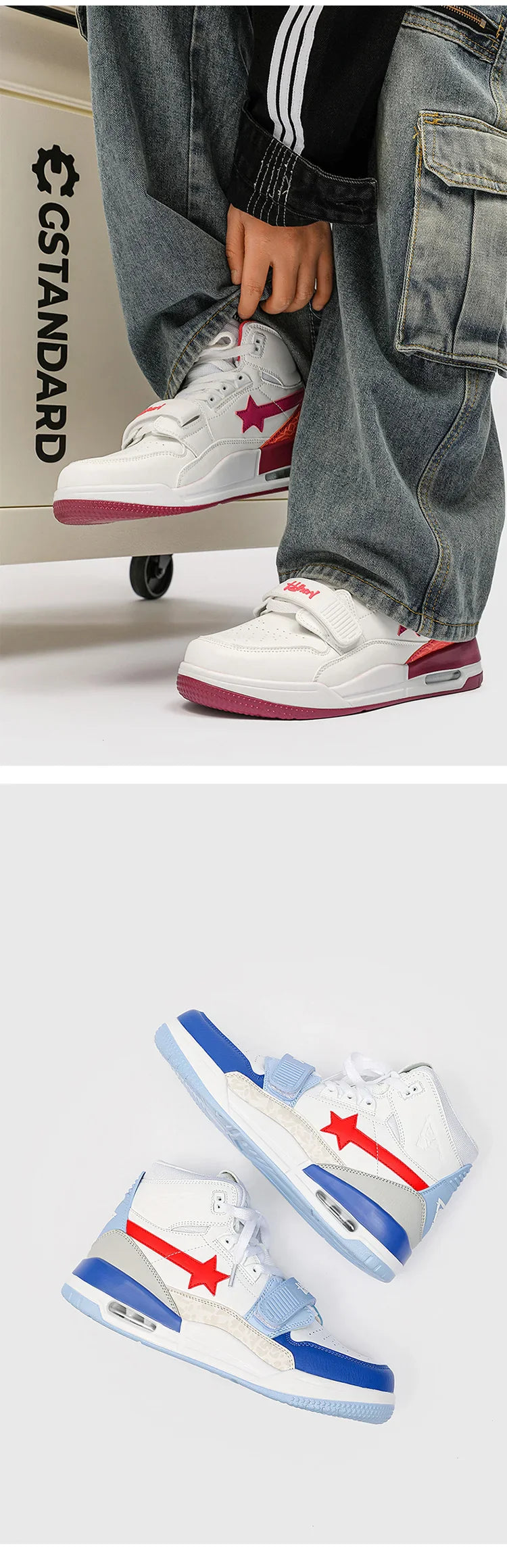 Mens Casual Sneakers High-tops Sneakers Trendy Boys Basketball Sports Tennis Shoes Outdoor Off-road Shoes Couple Sneakers