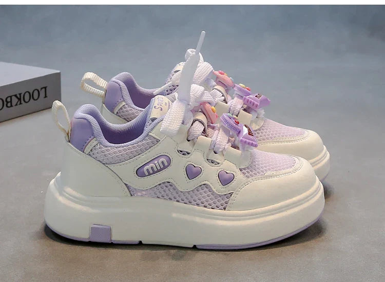 Girls' mesh shoes Spring and Autumn new children's sports shoes mesh breathable girls' casual shoes board shoes