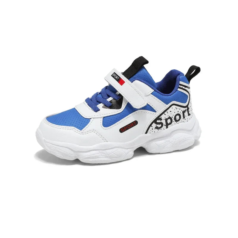 Boys Shoes Sneakers Leather Children Comfortable Flat Shoes Black White Shoes for Kids Girls School Walking Footwear Non Slip