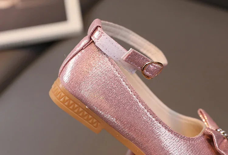 Girls Summer Versatile Rhinestone Fine Glitter Shoes Children Korean Version Bow Princess Sandals Girl Fashion Show Casual Shoes
