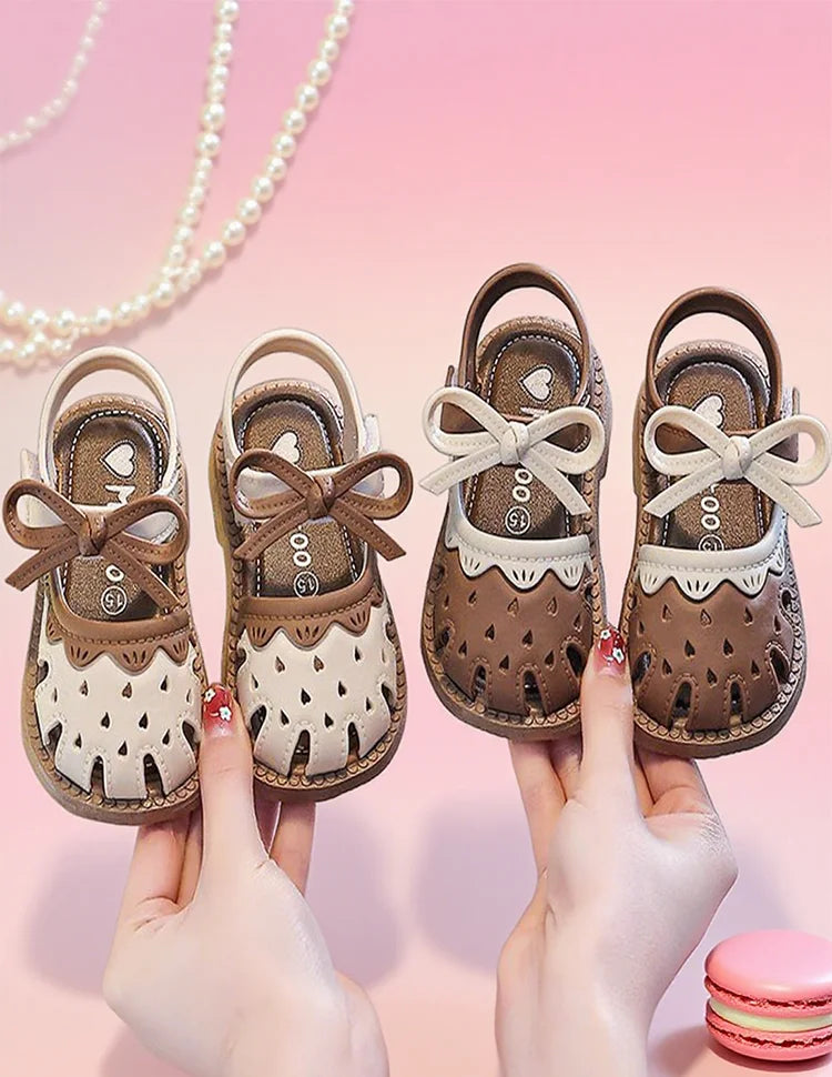Baby sandals girls princess step shoes summer new baby shoes toe wrap kids cute