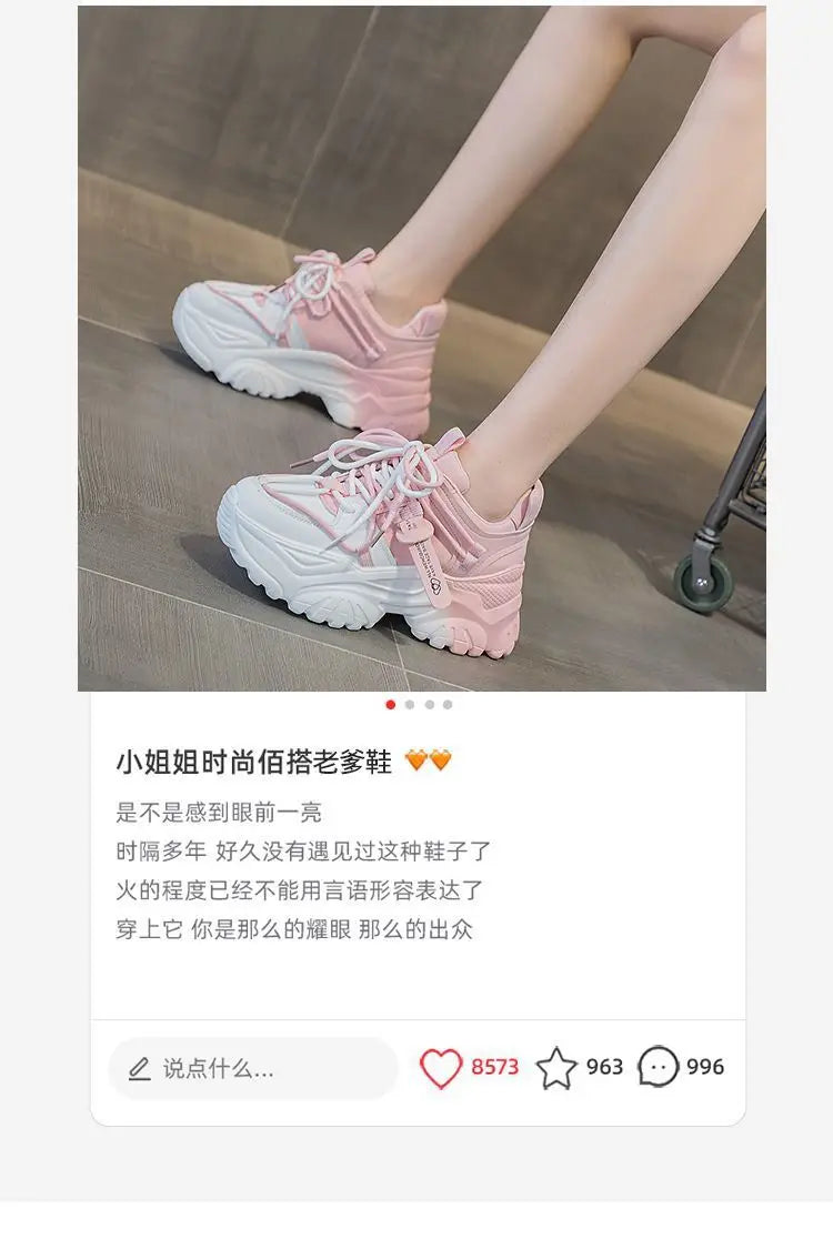 Women's Shoes Casual Shoes Spring Sneakers Platform Woman-shoes Tennis Female Fashion Thick Sole 2024 Roses Trainers Increased I