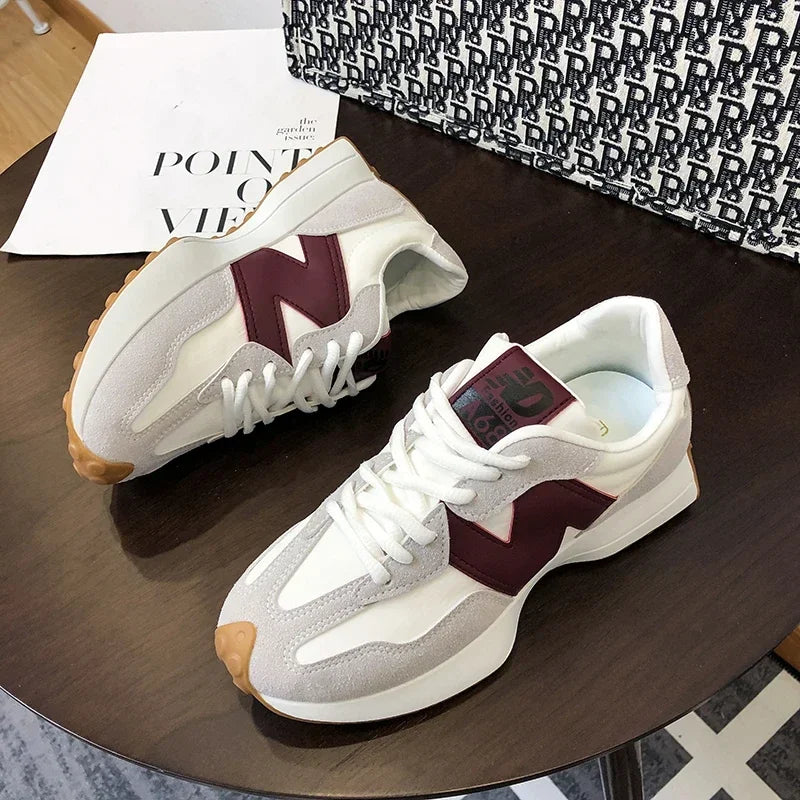 Women's Sneakers Hot-selling Fashionable Breathable Lace Comfortable Women's Shoes Casual Thick Sole Brand Running Sports Shoes