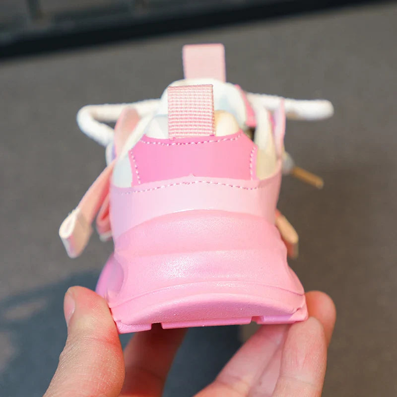 Kids Sport Chunky Shoes Mesh Breathable Casual Girls Sneakers children boy Shoes