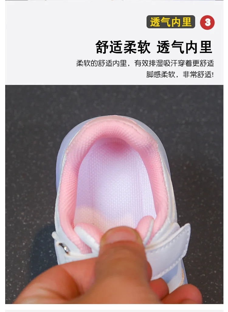 Zapatos Fashion Girls' Sneakers 2025 Spring New Kids Luminous Shoes Breath Boys Shoes Anti Slip Girls Casual Shoe Кроссовки