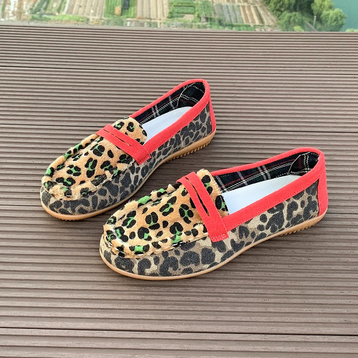 Women Flats Shoes Spring Autumn New Fashion Comfortable Elegant Sneakers Women Leopard Print Wear-Resistant Single Shoes Women