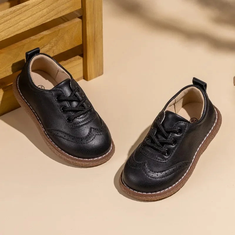 New Spring Autumn Children Formal Leather Shoes Causal Girls Fashion Flat Shoes Versatile Kids Boys Uniform Performance Shoes