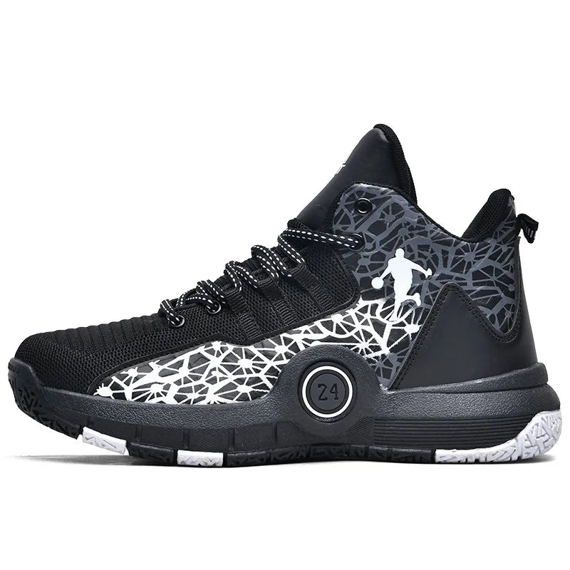 Hot Sale Cheap High Basketball Sneakers Men Women Fashion Printed Basketball Trainers Baskets Outdoor Platform Sport Shoes Boys