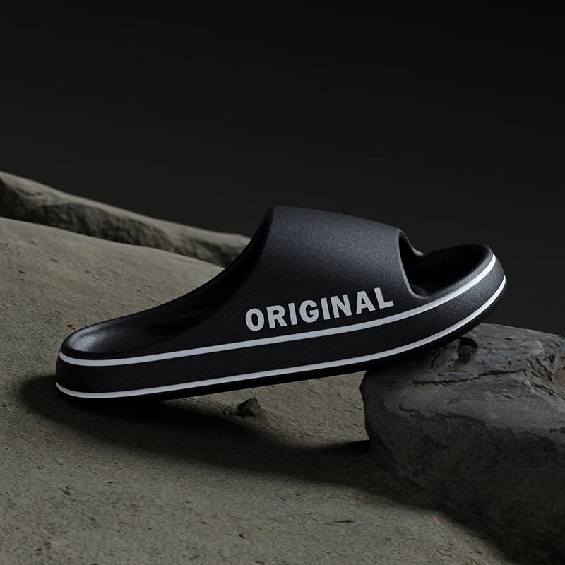 Mens Thick Sole Indoor Bathroom Anti Slip Shoes Summer Couple Sandals Feslishoet Women Letter Slippers Beach Slides Solid Color