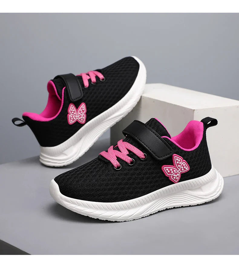 Girls' Breathable Mesh Sneakers with Bowknot Anti - Slip Casual Running Shoes for Kids Summer Sale Children's Sports Shoes
