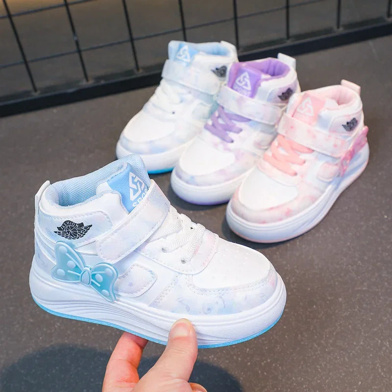 2025 Children's SneakersGirls Casual Shoes Student Shoes Anti-slip Teen Sport Pink Blue Shoes Size 26-37