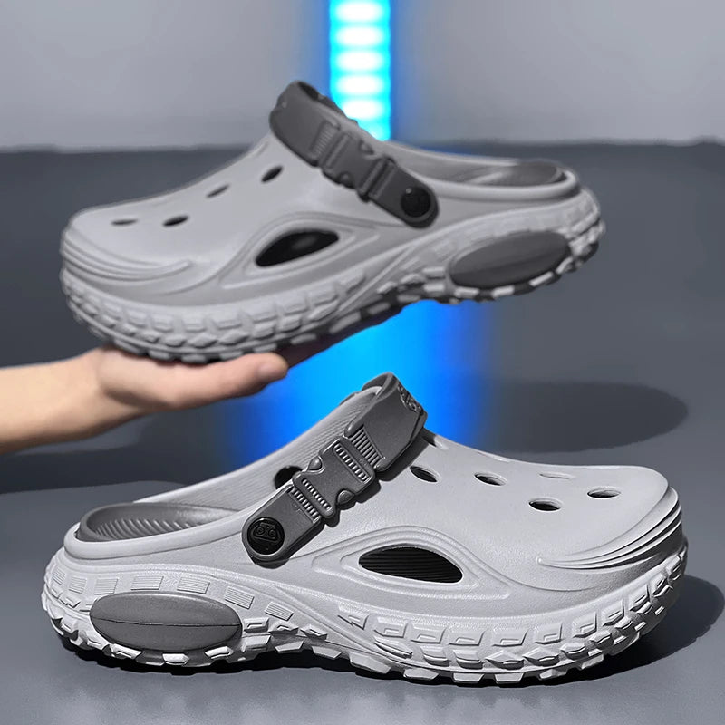 Summer Men's Thick Soled Non-Slip Breathable Toe-Cap Sandals Casual Beach Slippers