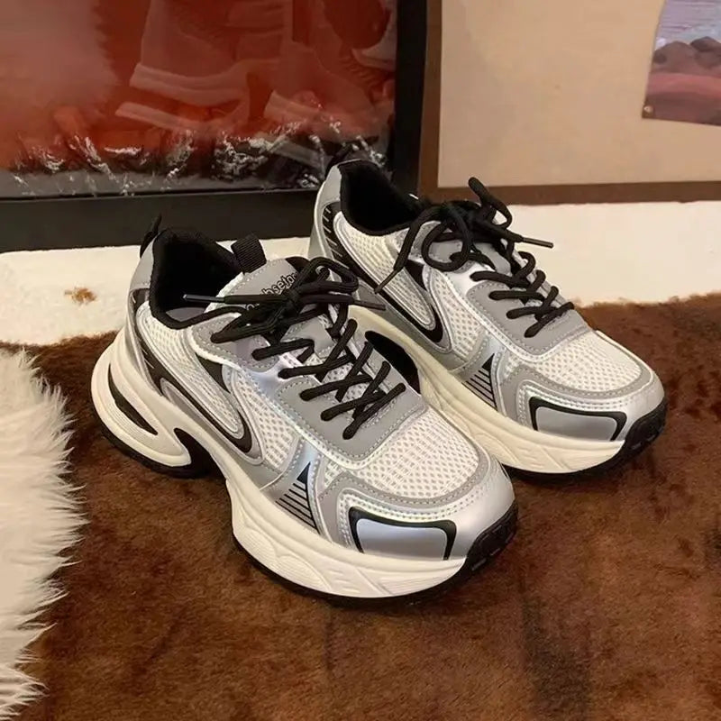 Women's Fashion Sneakers 2025 New Casual Running Sneakers Design Luxury Women's Shoes Breathable Tennis Shoes Platform Shoes