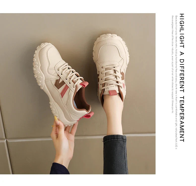 Low-top casual sneakers for women, versatile sports shoes, chunky dad shoes, slip-resistant and durable fashion shoes, KT299-1