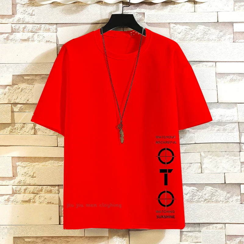 2024 Summer Short Sleeve T Shirt Men'S graphics Print Black White Tshirt Top Tees loose Fashion Clothes O- neck Tshirts