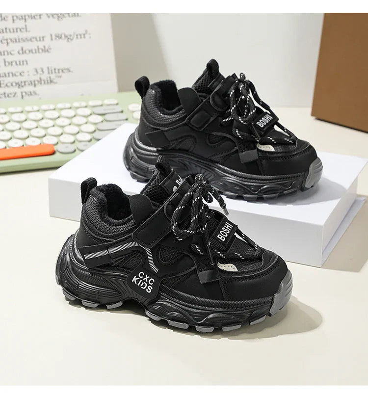 Boys Casual Shoes Non Slip Children Fashion School Walking Running Shoes Sport Kids Leather Sneakers Four Season Size 27-37