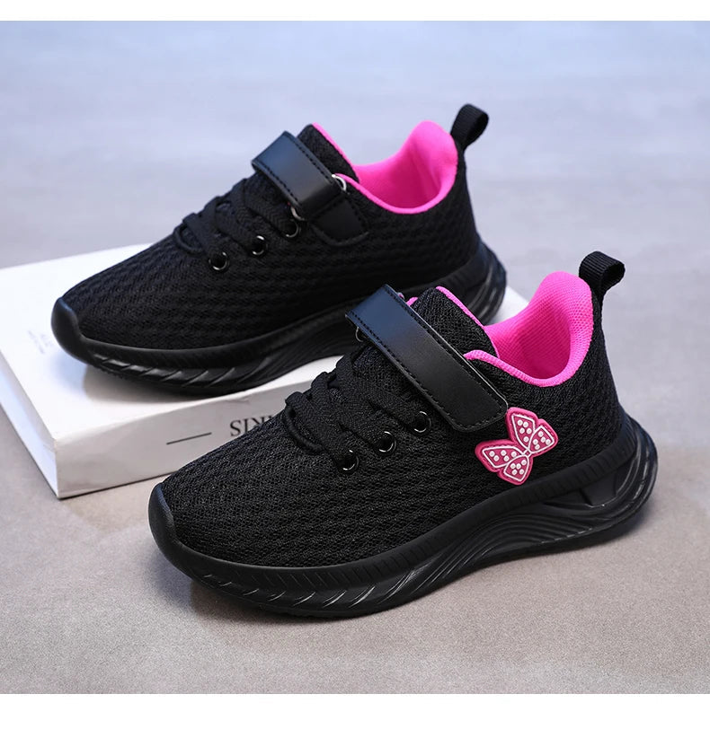 Girls' Breathable Mesh Sneakers with Bowknot Anti - Slip Casual Running Shoes for Kids Summer Sale Children's Sports Shoes