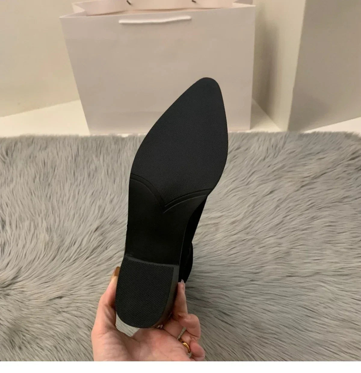 Women's Suede High-heeled Boots for Autumn and Winter 2025, New Plush Pointed Stacking Boots, Fashionable Outdoor Knight Boots