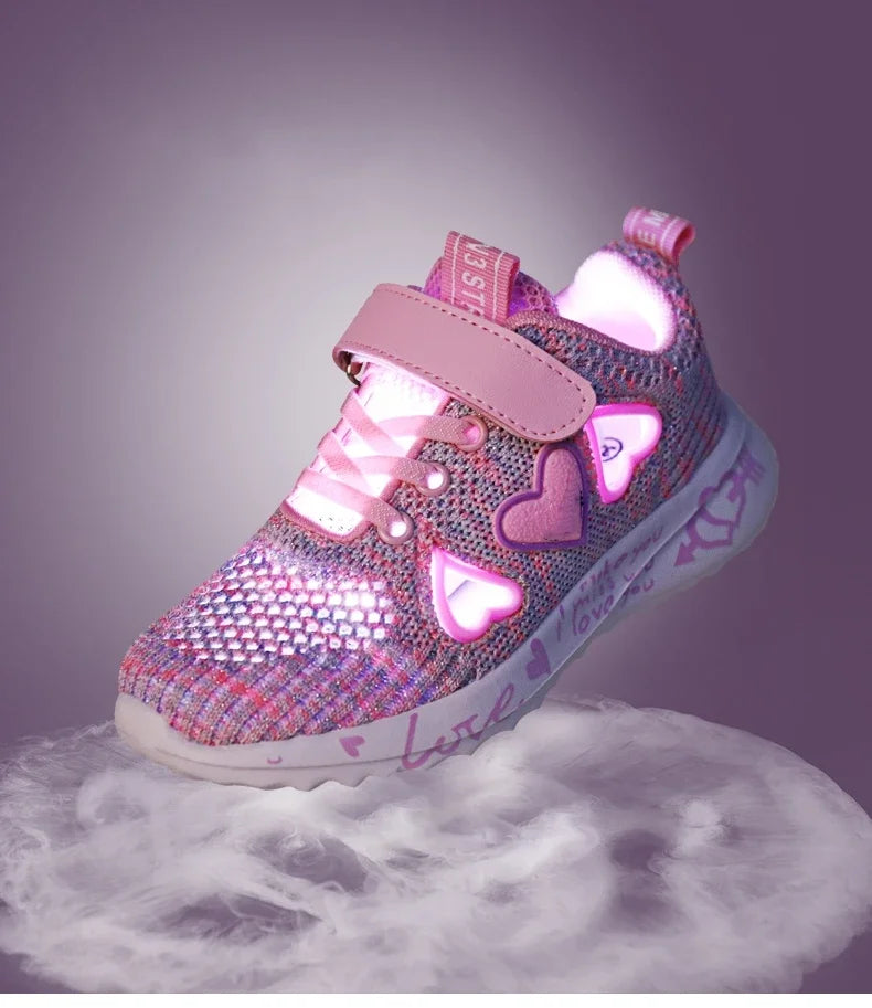 2025 Girls Casual Shoes Children Light Mesh Sneakers Kids Summer Autumn Tenis Cute Sport Cartoon Running Sock Footwear Female