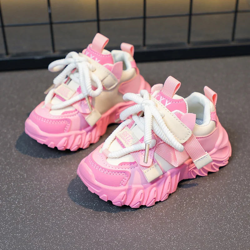 Kids Sport Chunky Shoes Mesh Breathable Casual Girls Sneakers children boy Shoes