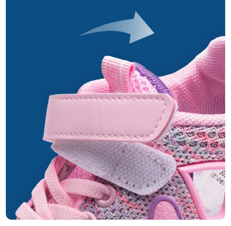 2025 Girls Casual Shoes Children Light Mesh Sneakers Kids Summer Autumn Tenis Cute Sport Cartoon Running Sock Footwear Female