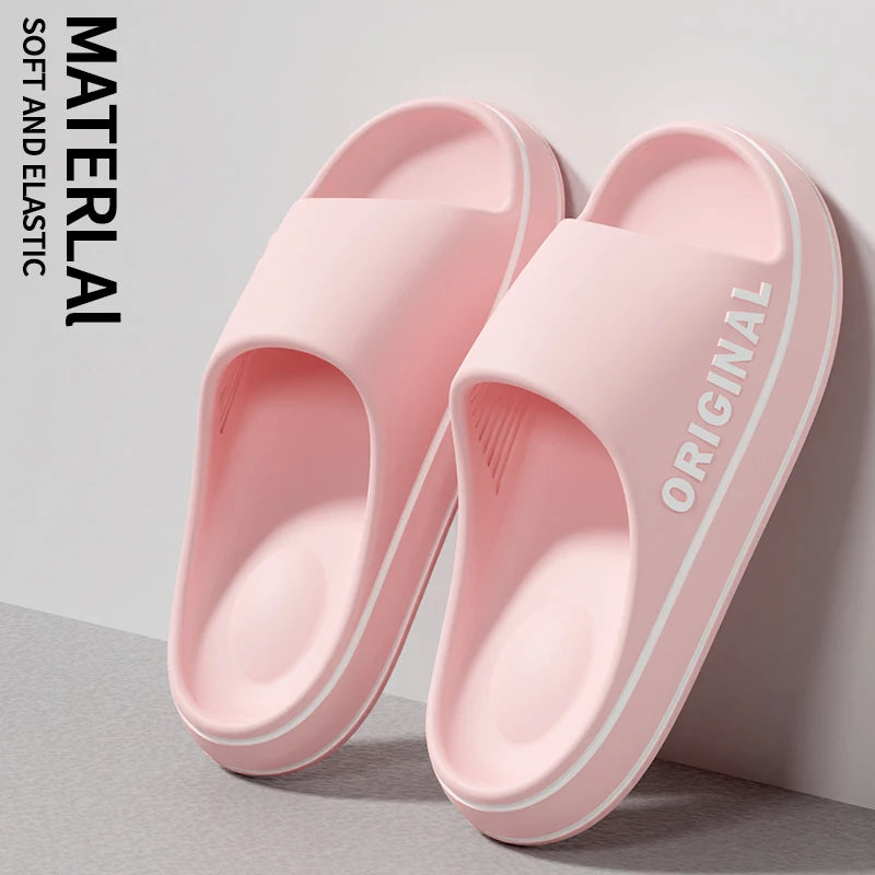 Mens Thick Sole Indoor Bathroom Anti Slip Shoes Summer Couple Sandals Feslishoet Women Letter Slippers Beach Slides Solid Color