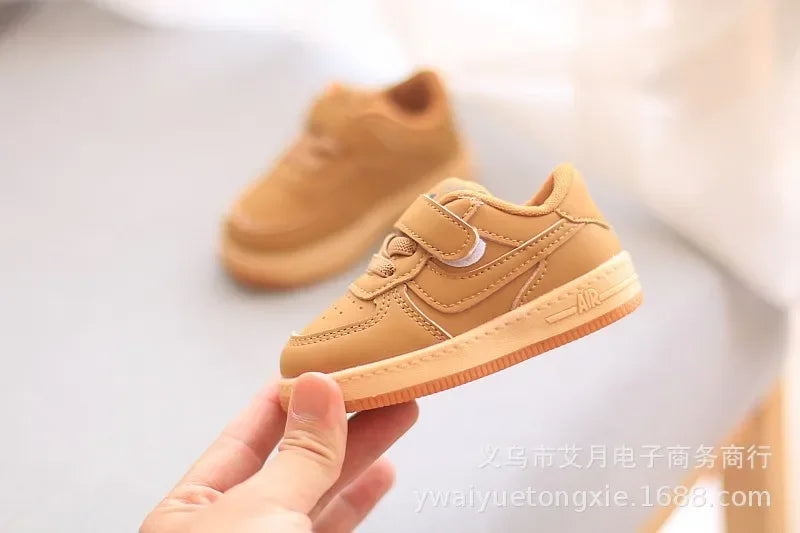 Children Sneakers Boys Girls Leather Low-Top Board Shoes Students Soft Bottom Footwear Kids Running Shoes Baby Casual Footwear