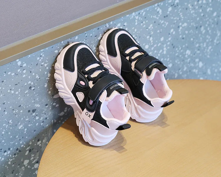 2025 New Spring Autumn Boys White Shoes Girls Breathable Mesh Casual Soft Sole Sneakers Kids Running Shoes Children Sports Shoes