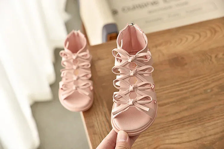 New Summer Kids Sandals for Girl Outdoor Beach Shoes Girls Gladiator Sandals Small Cute Bowknot Baby Toddler Girl Sandals 21-36