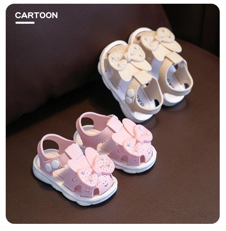 Infant Girls Sandals Summer Baby Shoes Can Make Sounds Cute Bow Princesses Kid Toddler Children Soft First Walkers