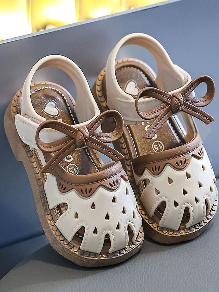 Baby sandals girls princess step shoes summer new baby shoes toe wrap kids cute