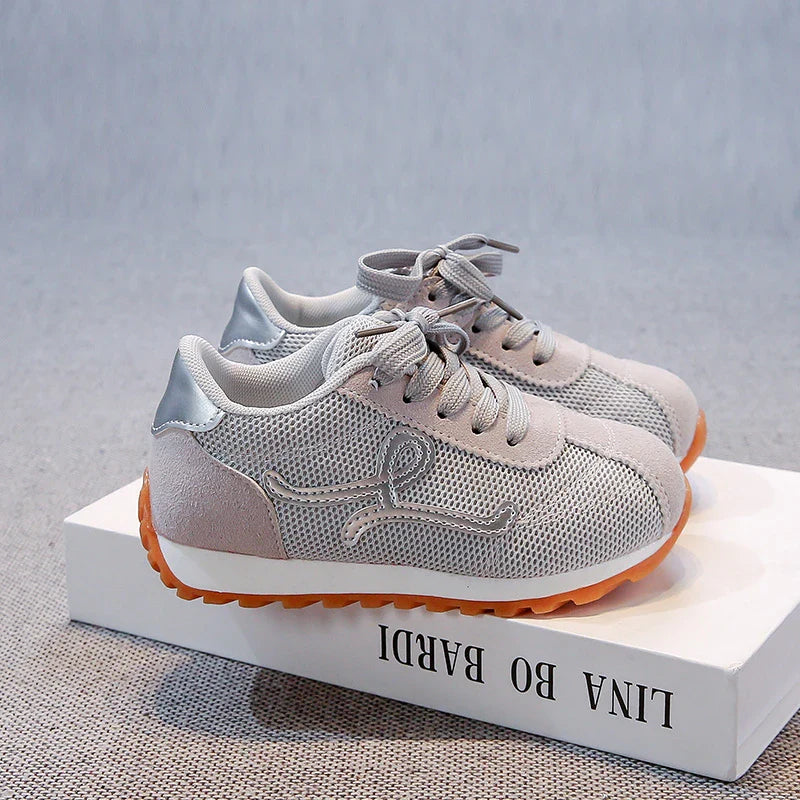 Children's Sneakers 3-18 Years Old Four Seasons Yellow Breathable Boys Girls Casual Shoes Gray Soft Non-slip Kids Running Shoes