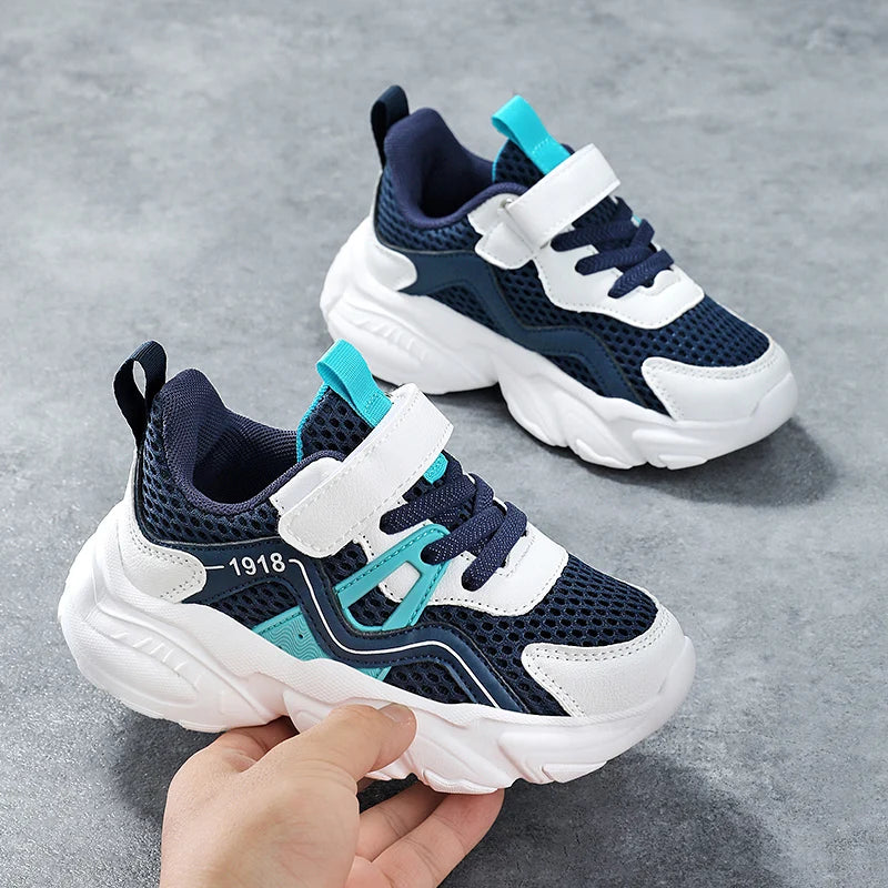Fashion Mesh Kids Running Shoes Youngsters Teens Casual Walking Students Sneakers Breathable Soft Children Outdoor Sports Tennis