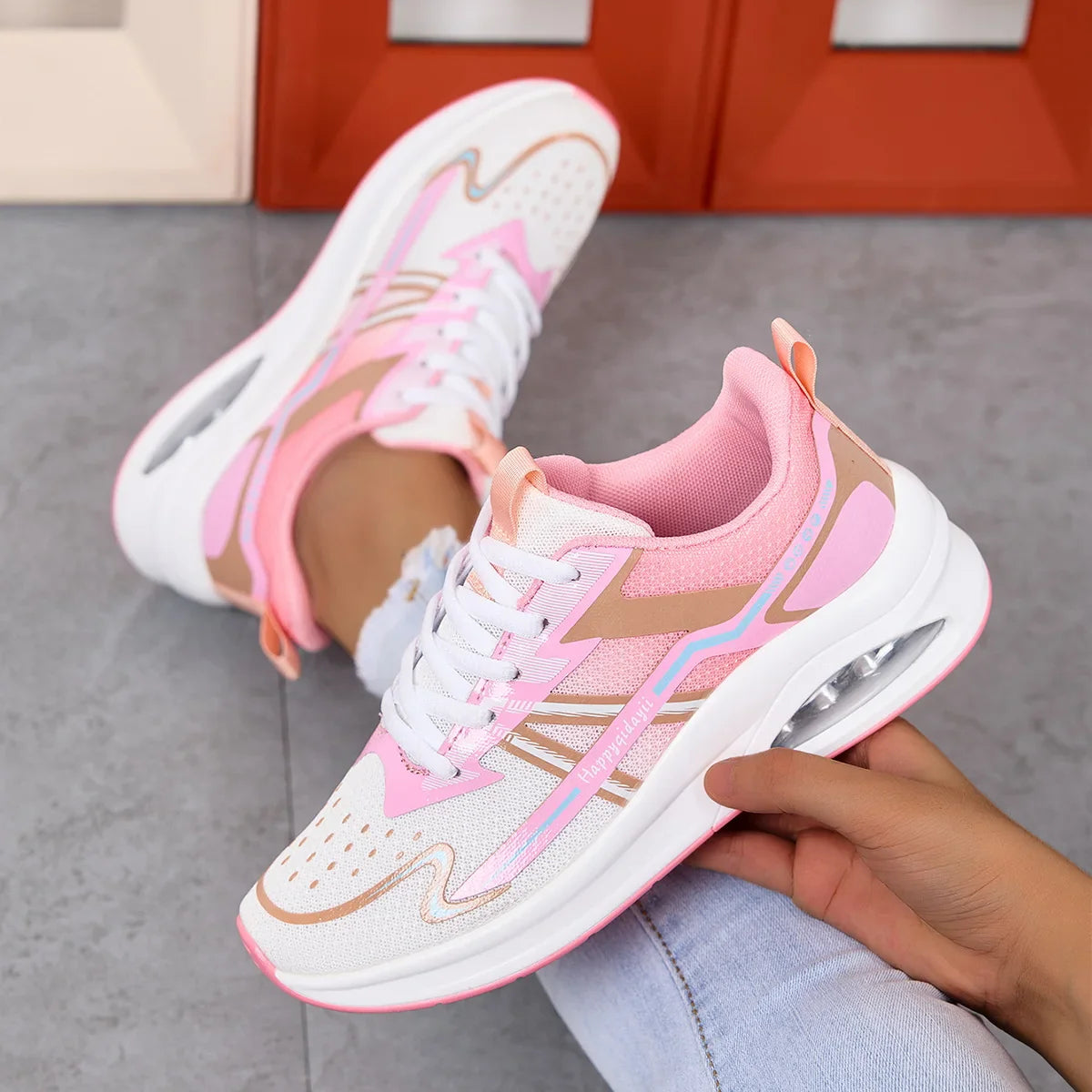 Women's Running Shoes Comfortable Breathable Sports Sneakers Wear-resistant Anti-slip Shoes Shock-absorbing Training Sneakers