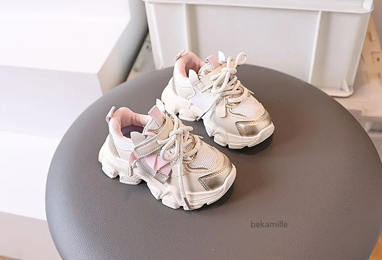 Girls & Boys Casual Sneakers Soft Sole Sports Shoes For Child Autumn colorful