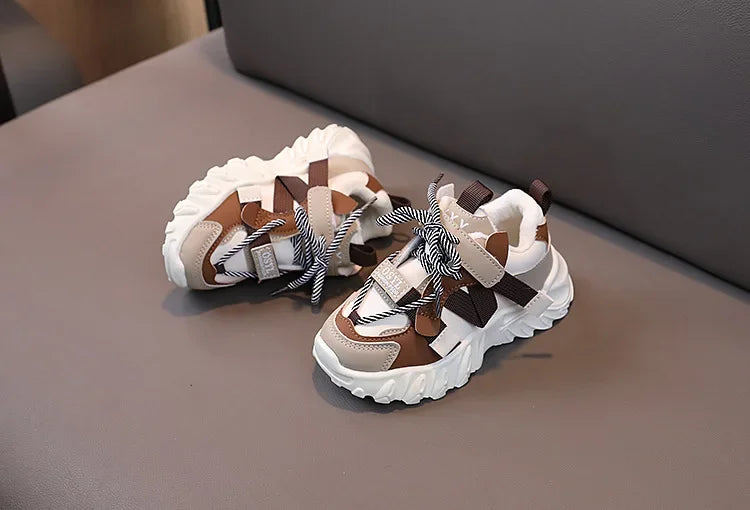 New Arrival Children Sneakers Pretty Silhouette Girl Running Shoes Pink Black Khaki Trendy Kids Shoes Boys Training Shoes