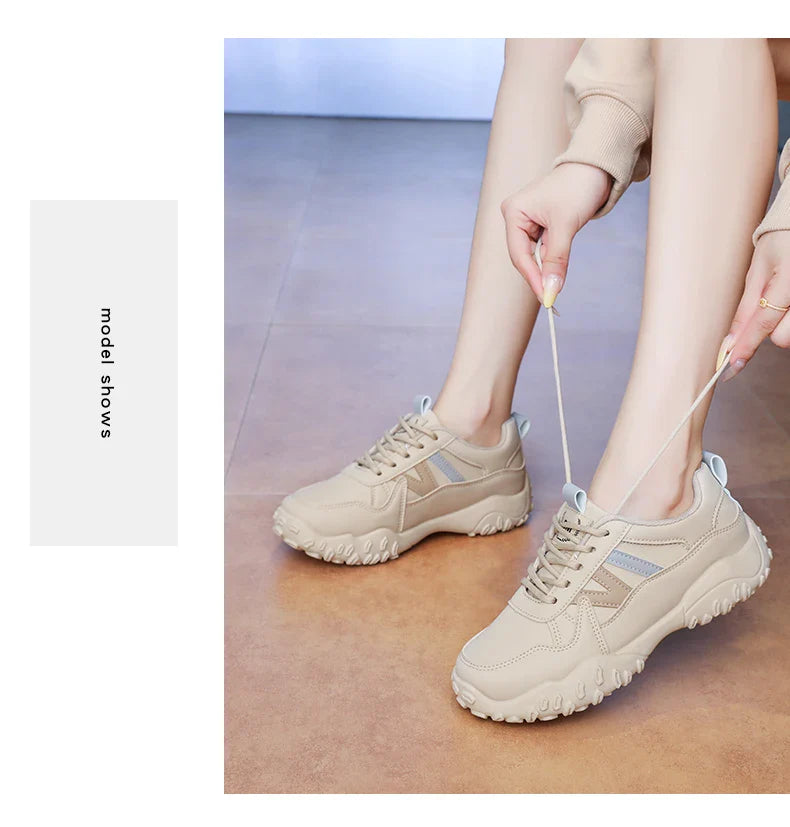 Low-top casual sneakers for women, versatile sports shoes, chunky dad shoes, slip-resistant and durable fashion shoes, KT299-1