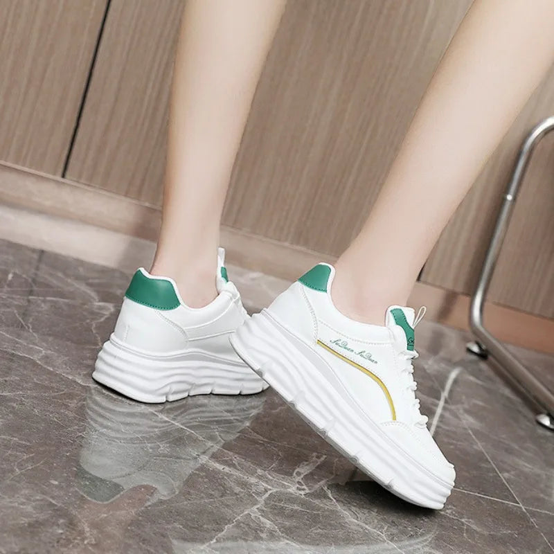 Women's Sneakers Spring Trend Lace-up Platform Casual Shoes Student Small White Shoe Old Dad Style Soft Sole Flat Shoe Versatile