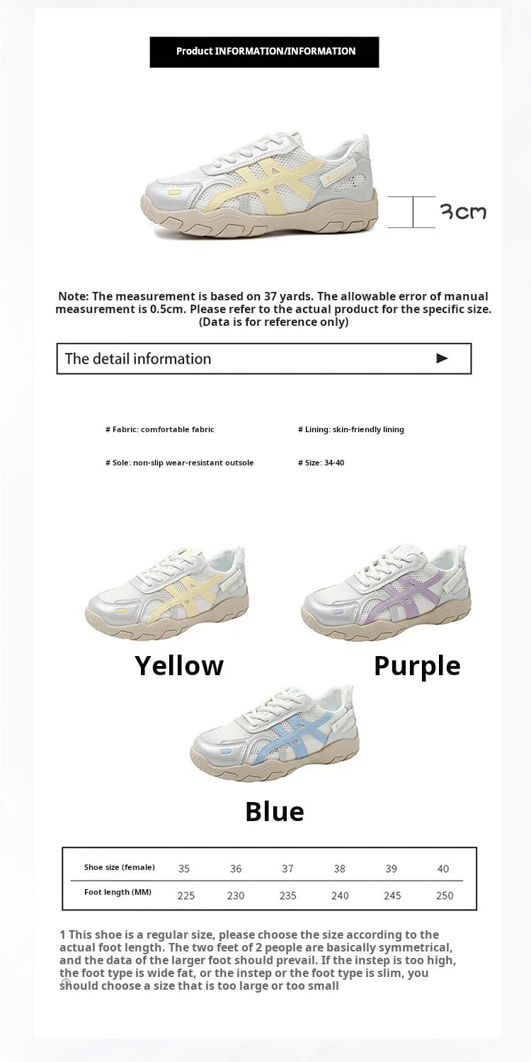 Women's Shoes Casual Platform Shoes Women Round Toe Lace-Up Tennis Vulcanized Sneakers New Style Korean Couple Elderly Shoes