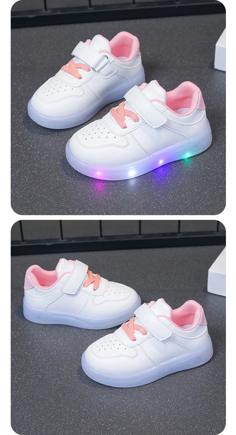 Zapatos Fashion Girls' Sneakers 2025 Spring New Kids Luminous Shoes Breath Boys Shoes Anti Slip Girls Casual Shoe Кроссовки