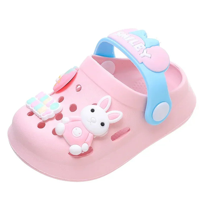 2024 Summer Baby Girl Sandals Cute Cartoon Slippers Newborn Infant Indoor Bath Anti-slip Shoes Baby Boy Beach Sandals