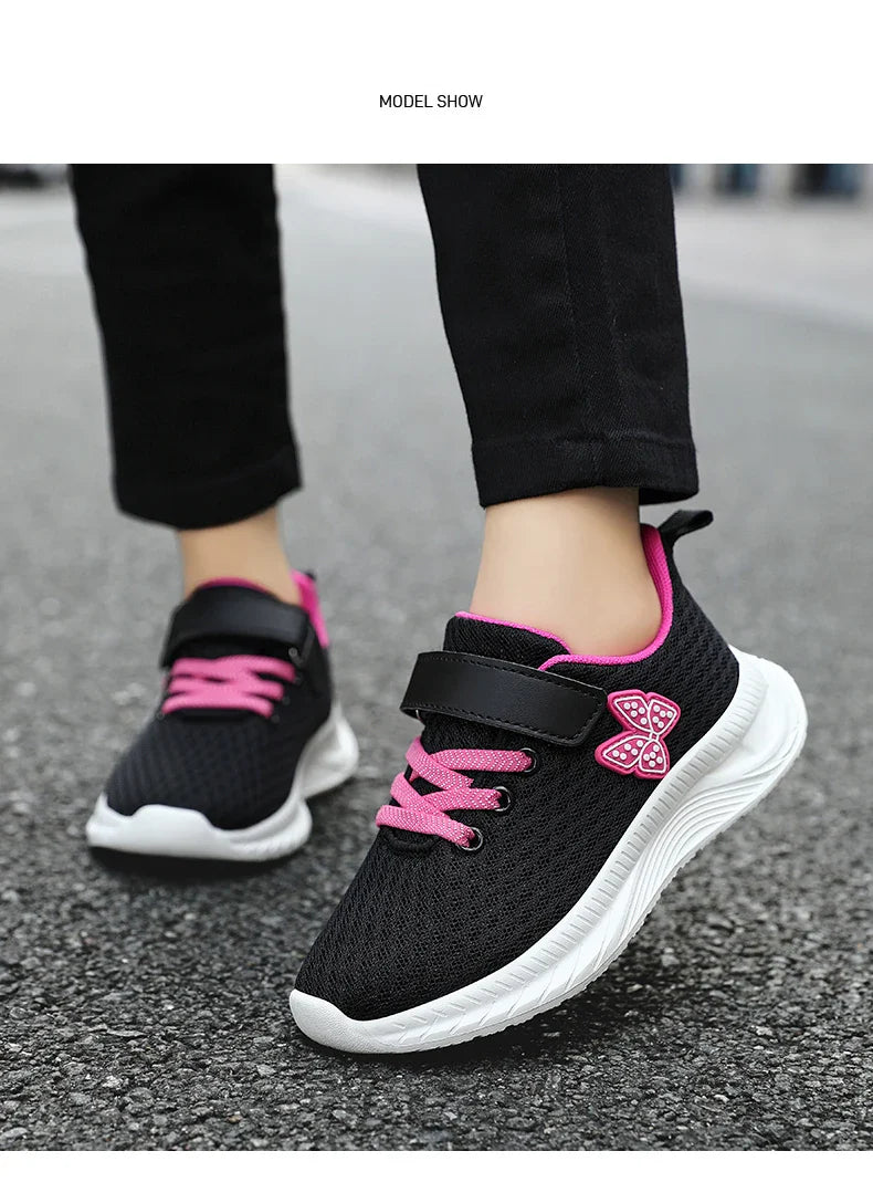 Girls' Breathable Mesh Sneakers with Bowknot Anti - Slip Casual Running Shoes for Kids Summer Sale Children's Sports Shoes