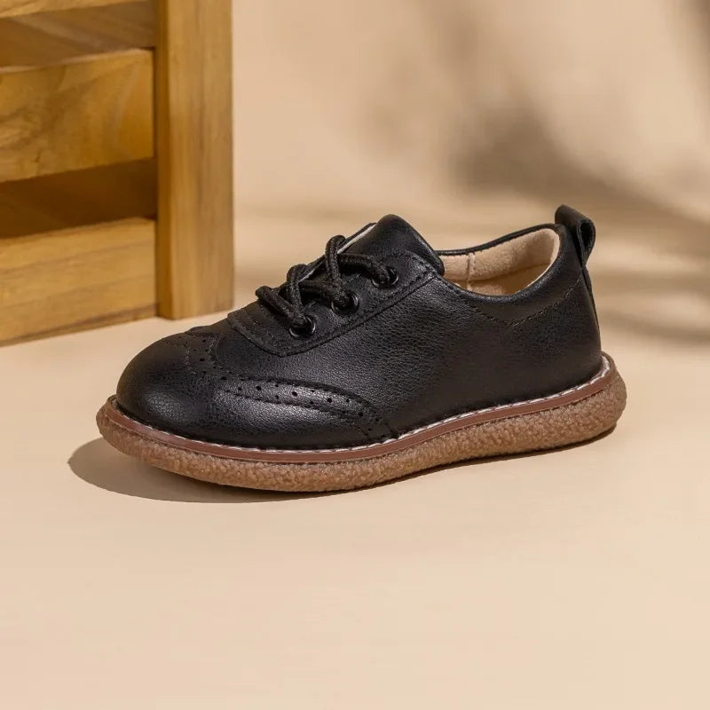 New Spring Autumn Children Formal Leather Shoes Causal Girls Fashion Flat Shoes Versatile Kids Boys Uniform Performance Shoes