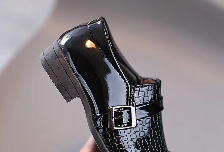 Boys Leather Shoes Kids Formal Shoes For Party Performance Pointed Toes Children Black School Shoes Spring Fashion Soft