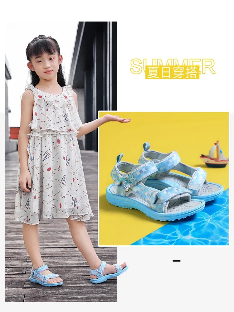 Cute Girls' Pink Soft Sole Flat Sandals Summer Breathable Kids Baby Sport Sandals Outdoor Beach Shoes Walking Size 25-38