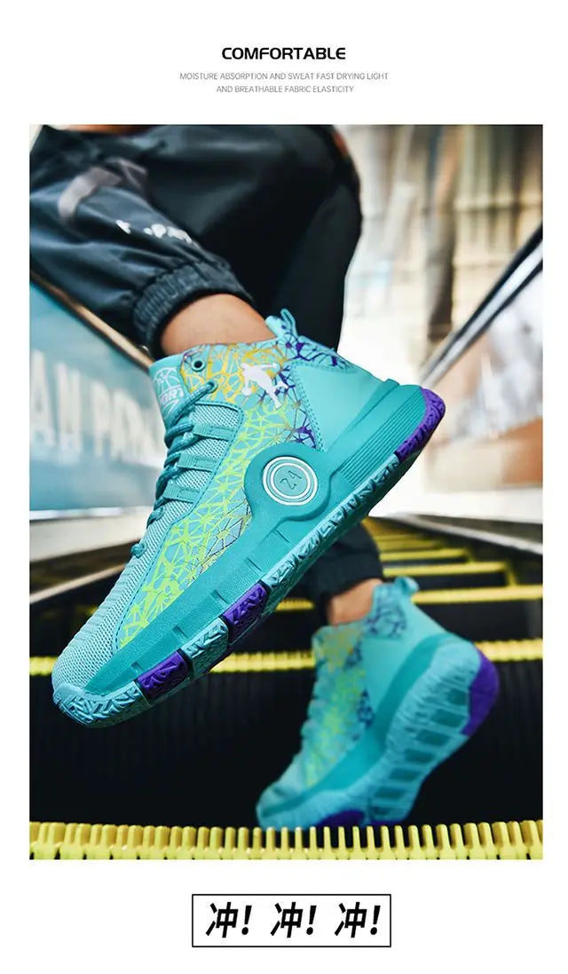 High Quality Basketball Shoes Men Sneakers Boys Basket Shoes Autumn High Top Anti-slip Outdoor Sports Shoes Trainer Male Summer