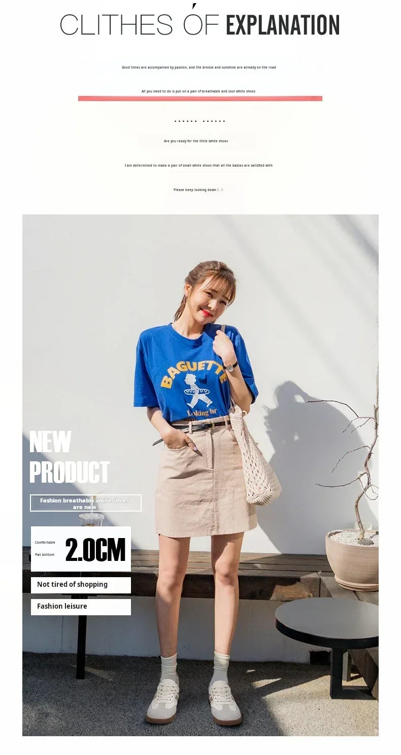 Women Sneakers Fashion Shoes Spring Trend Casual Flats Sneakers Female New Fashion Comfort White Vulcanized Platform Shoes 2024