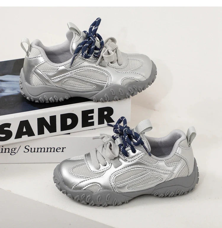 Boys Girls Skate Sneakers 2025 New Autumn Toddler Walking Shoes Soft Sole Non-slip Versatile School Outdoor Mountain Trainers