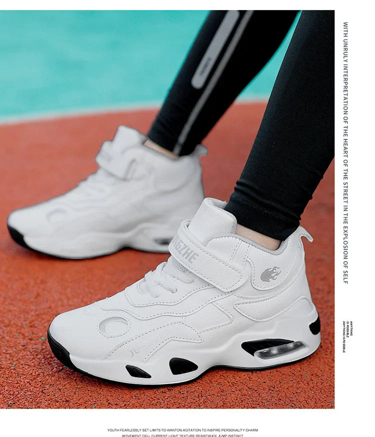 2024 Kids Basketball Shoes Boys Student Sports Shoes School Daily Outdoor Running Sneakers High Top Children Basketball Sneakers