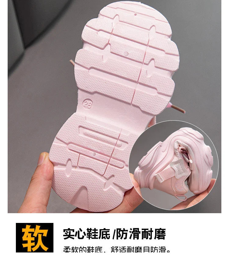 Fashion Versatile Sneakers for Girls 2026 New Autumn Toddler Running Shoes Soft Sole All-day Comfort Kids School Sports Sneakers